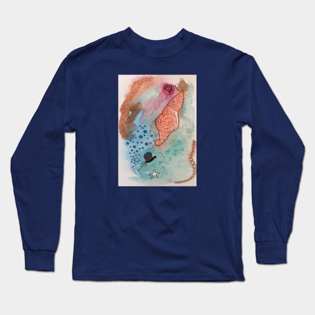 Sea Life on Mars Long Sleeve T-Shirt by Tstafford